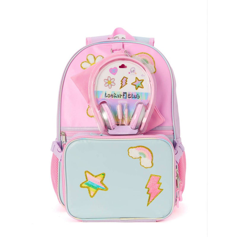 Locker Club Kids' 17" Backpack with Headphone Set - Terry Patches