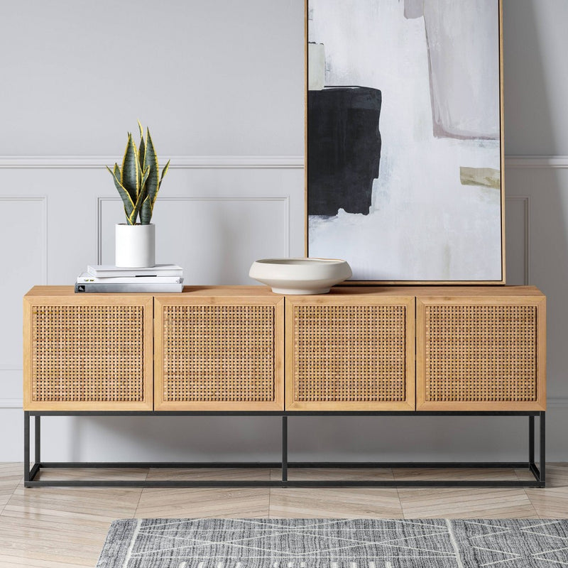 Belmar Woven TV Stand for TVs up to 60" Natural - Threshold (LOCAL PICKUP ONLY)