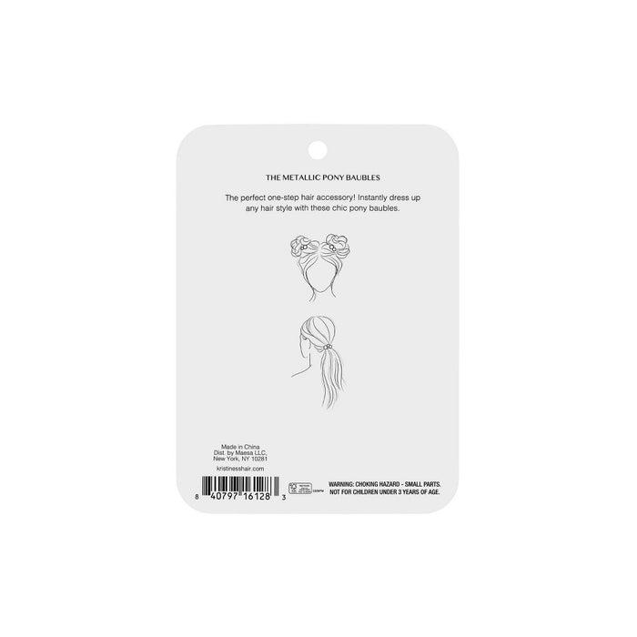 Kristin Ess The Metallic Pony Baubles Hair Elastics - 2ct