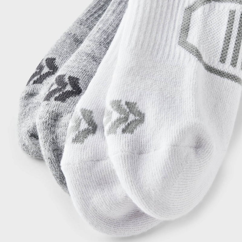 Men's Striped Cushioned No Show Socks 8pk - All In Motion Gray/White 6-12