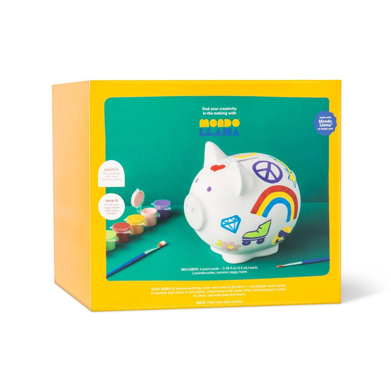 Paint-Your-Own Piggy Bank Craft Kit - Mondo Llama