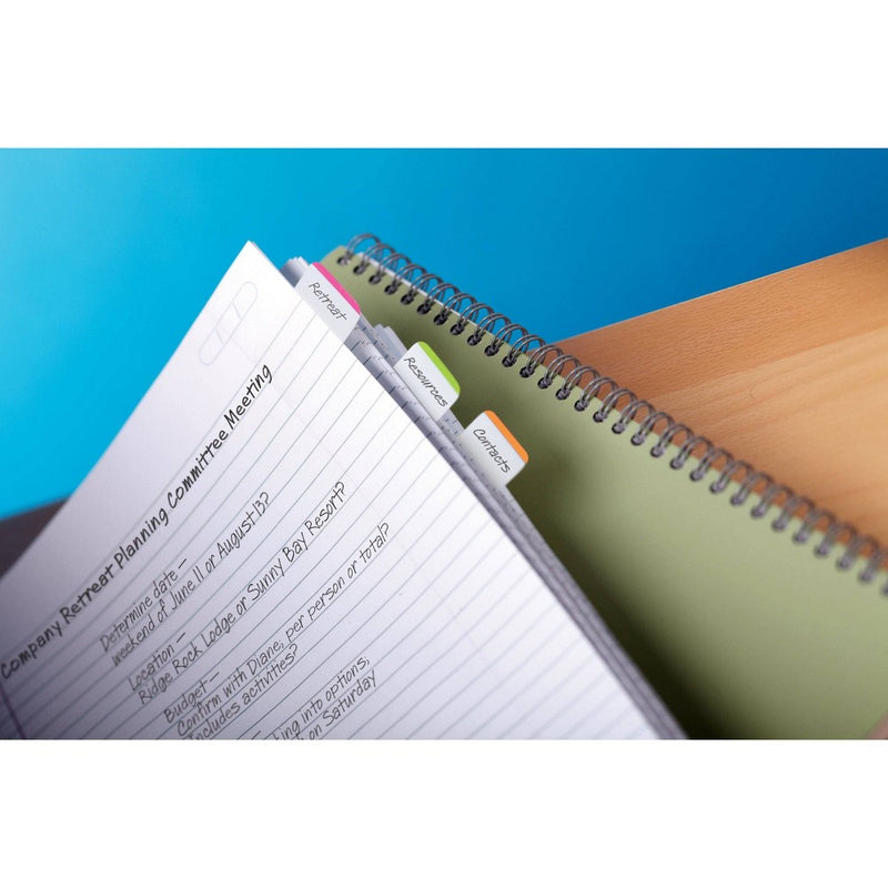 Post-it 66ct 1" Repositionable Filing Tabs with On-the-Go Dispenser - Pink/Green/Orange
