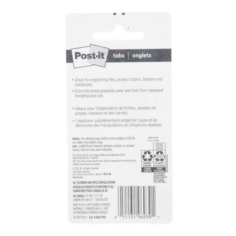 Post-it 66ct 1" Repositionable Filing Tabs with On-the-Go Dispenser - Pink/Green/Orange