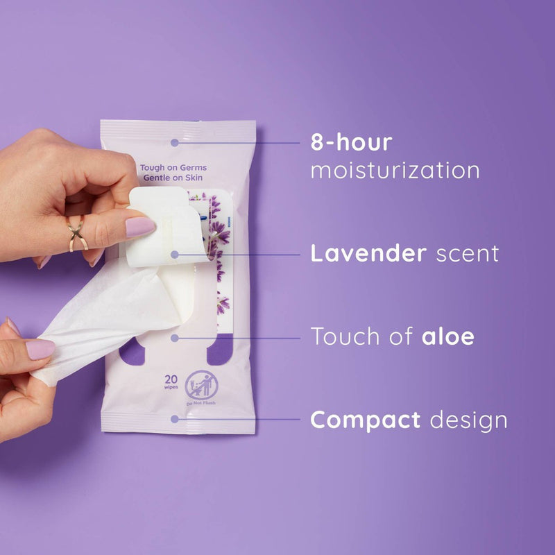 Wet Ones Antibacterial Hand Wipes Lavender - 20ct