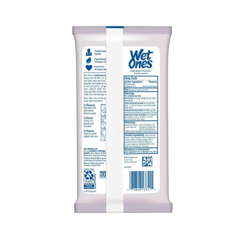 Wet Ones Antibacterial Hand Wipes Lavender - 20ct