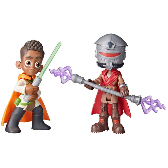 Star Wars Young Jedi Adventures Pop-Up Lightsaber Duel Kai Brightstar and Taborr Action Figures - 2pk
