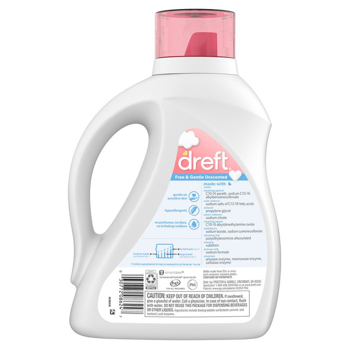 Dreft Family Friendly Unscented Liquid Baby laundry Detergent - 92 fl oz