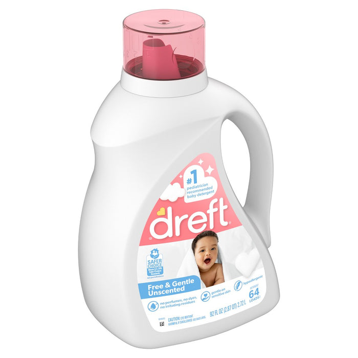 Dreft Family Friendly Unscented Liquid Baby laundry Detergent - 92 fl oz