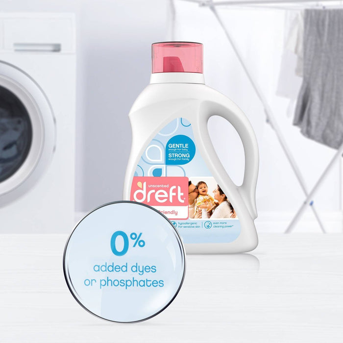 Dreft Family Friendly Unscented Liquid Baby laundry Detergent - 92 fl oz