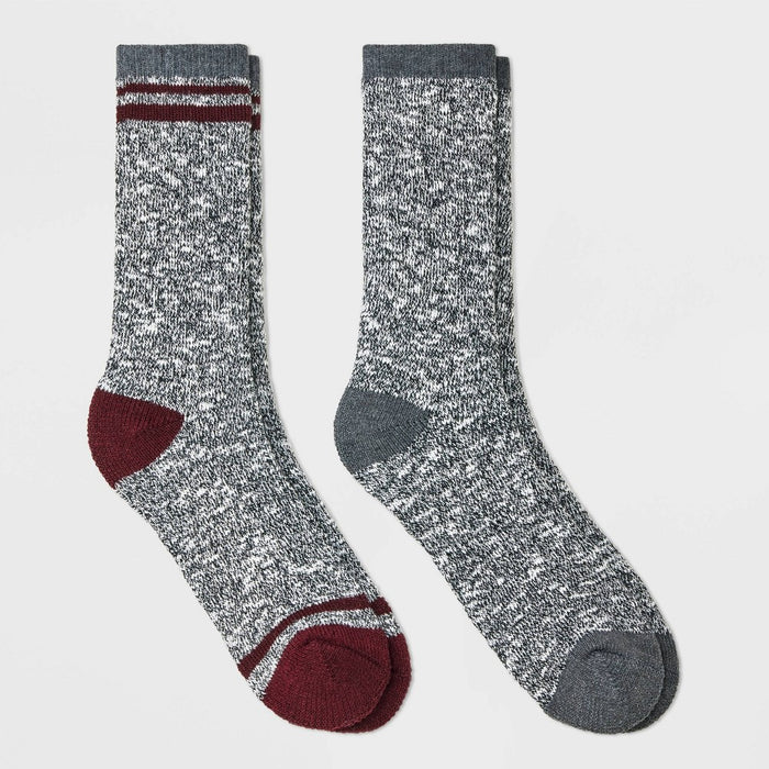 Men's Marl Trailblazer Boot Socks - All In Motion Red/Charcoal Gray 6-12
