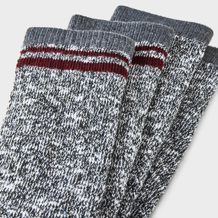 Men's Marl Trailblazer Boot Socks - All In Motion Red/Charcoal Gray 6-12