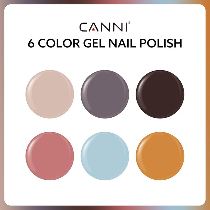 CANNI 9Ml Hema-Free Gel Nail Polish Set- 6Pcs-Soak Off LED Nail Gel Manicure Kit *ADD 3 TO YOUR CART & 1 IS FREE!*