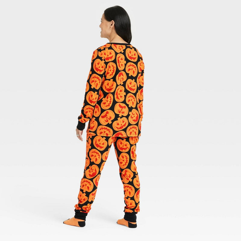 Women's Halloween Pumpkins Matching Family Pajama Set - Hyde & EEK! Boutique Orange XS