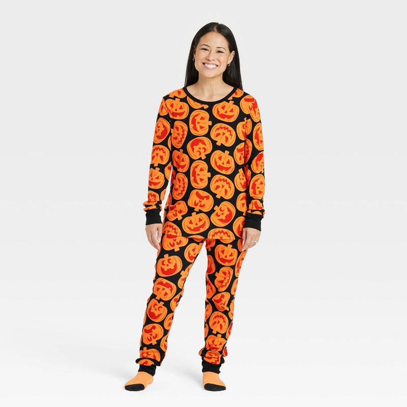 Women's Halloween Pumpkins Matching Family Pajama Set - Hyde & EEK! Boutique Orange XS