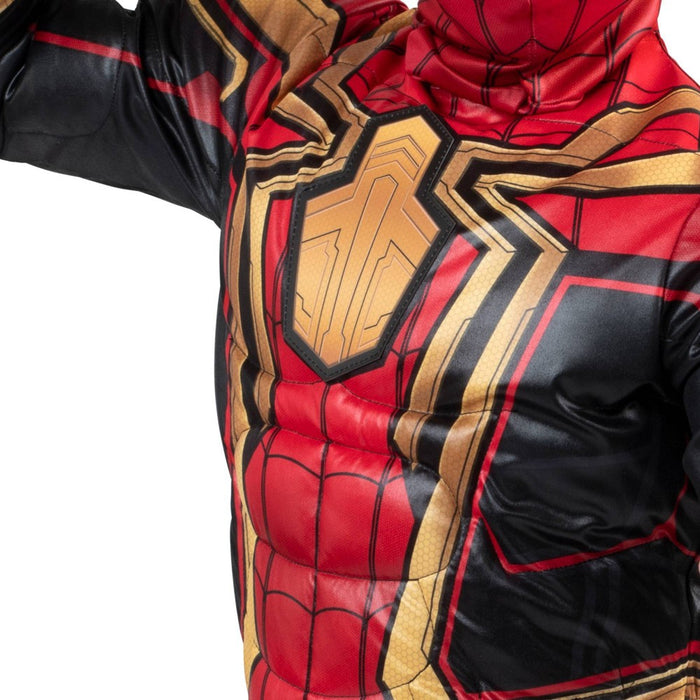 Kids' Marvel Spider-Man Light Up Halloween Costume Jumpsuit with Mask S