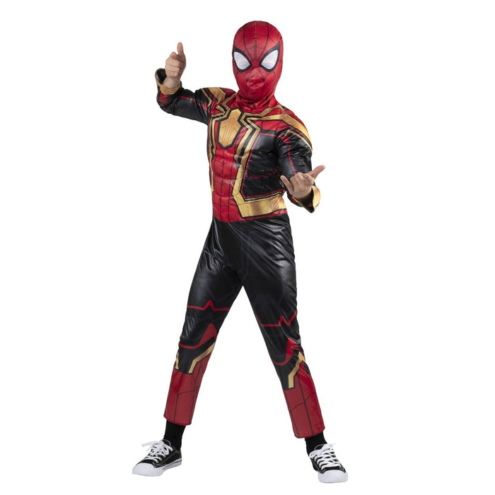 Kids' Marvel Spider-Man Light Up Halloween Costume Jumpsuit with Mask S