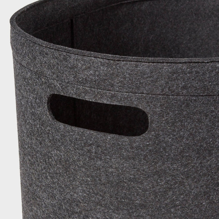 1.5bu Felt Laundry Basket Black - Brightroom