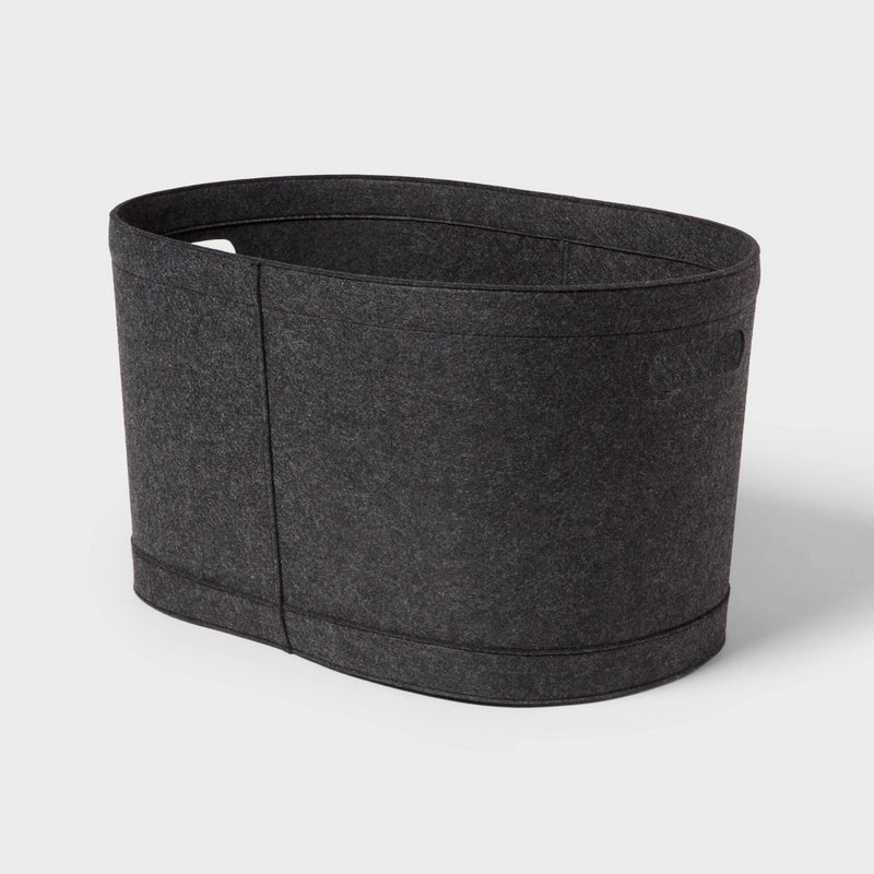1.5bu Felt Laundry Basket Black - Brightroom