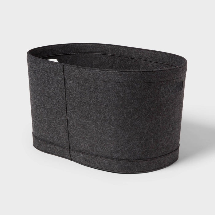 1.5bu Felt Laundry Basket Black - Brightroom