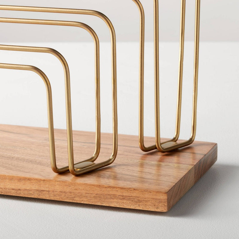 Wood & Steel Letter Sorter Brown/Brass - Hearth & Hand with Magnolia