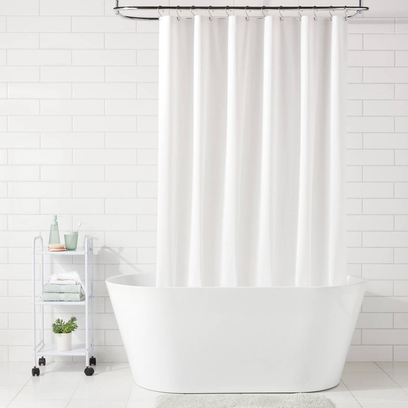 70"x71" Lightweight Color Shower Liner White - Room Essentials
