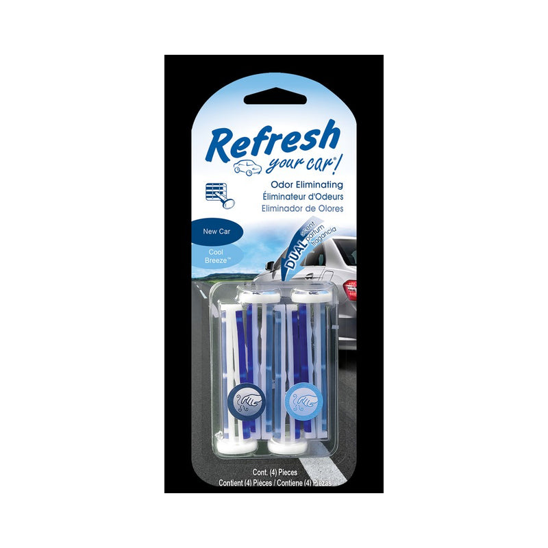 Refresh Your Car! New Car /Cool Breeze Scent Car Vent Clip 0.7 oz Solid