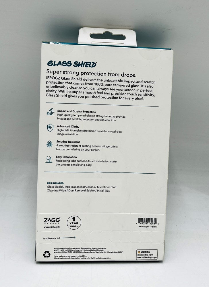 iFrogz Apple iPhone 15 Pro Glass Shield Screen Protector