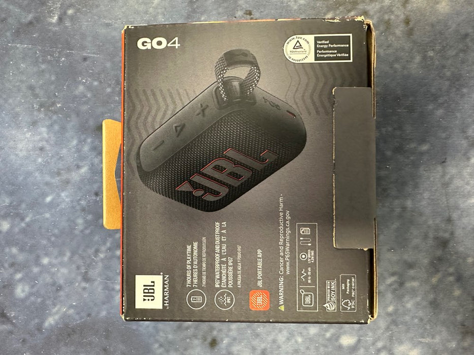 JBL Go4 Portable Bluetooth Waterproof Speaker - Black