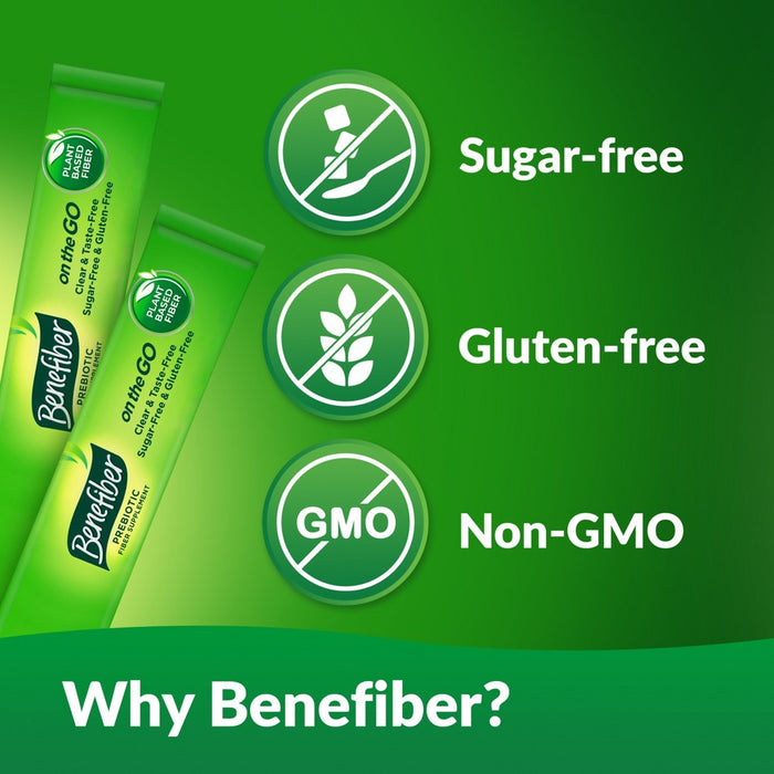 Benefiber Prebiotic Sugar-Free On the Go Fiber Supplement Powder - 28ct