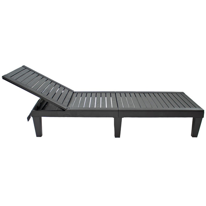 Sunnydaze 5-Position Adjustable Sun Lounger Polypropylene Resin - Black (LOCAL PICKUP ONLY)