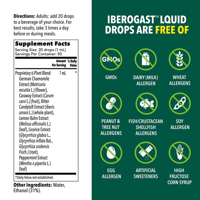 Iberogast Dual Action Digestive Relief Daily Herbal Supplements - 50ml