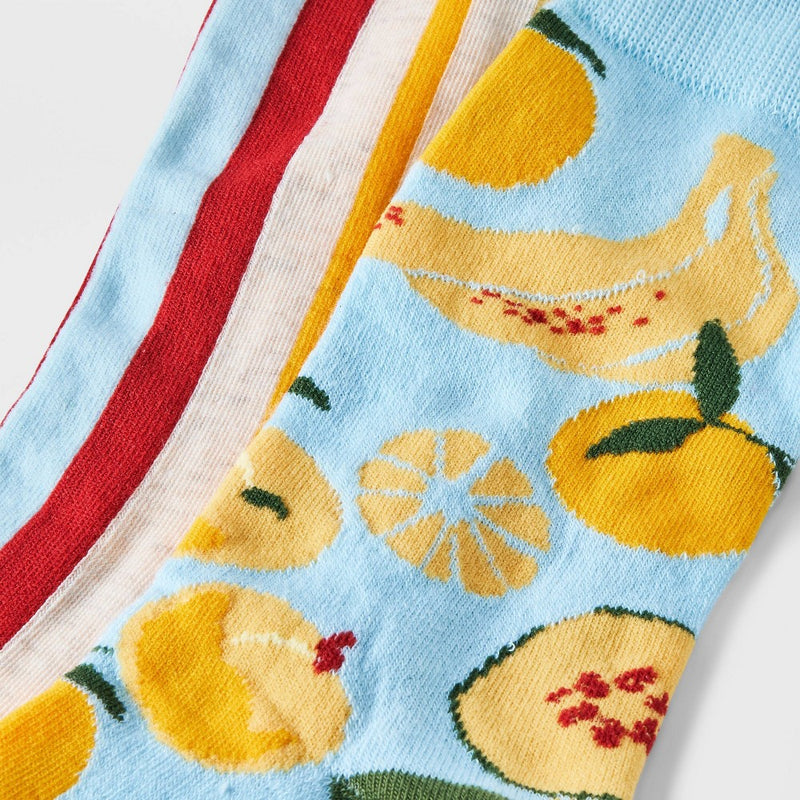 Men's Papaya Print Novelty Crew Socks 2pk - Goodfellow & Co Light Blue 7-12