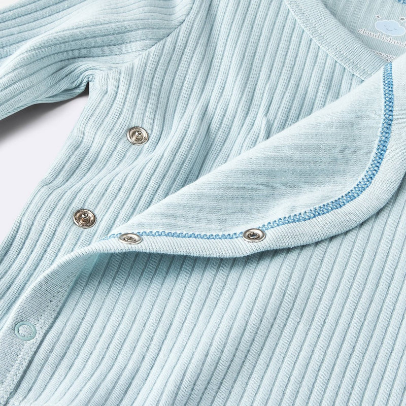 Baby Boys' 2pc Wide Ribbed Side Snap Top & Bottom Set - Cloud Island Blue 3-6M