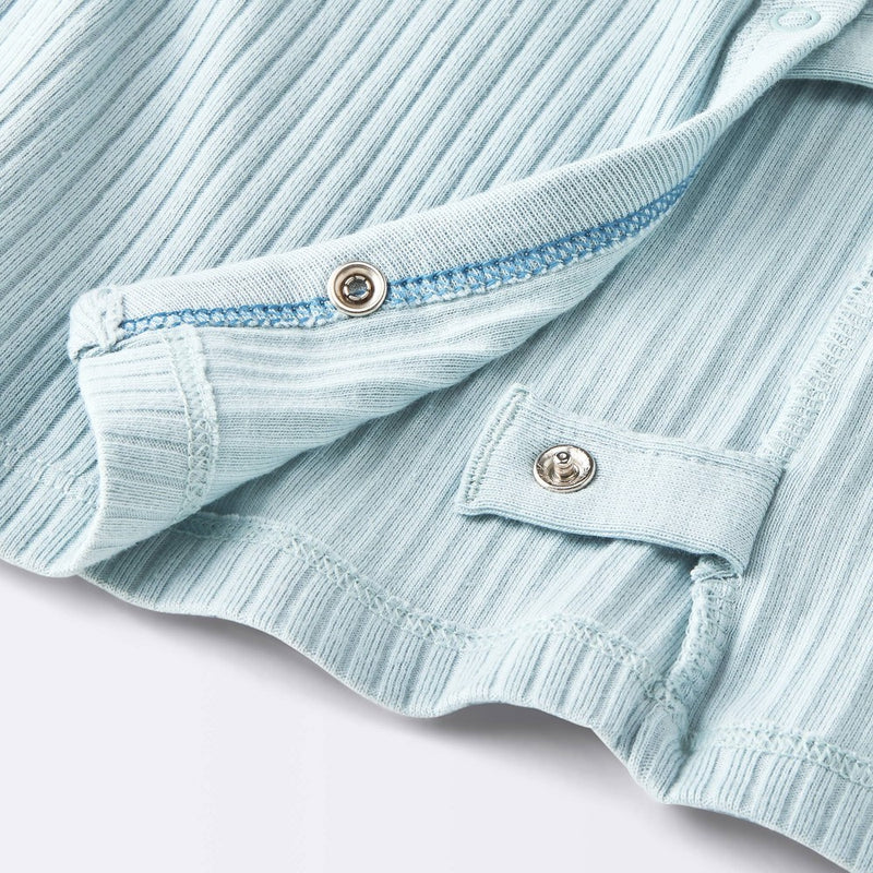 Baby Boys' 2pc Wide Ribbed Side Snap Top & Bottom Set - Cloud Island Blue 3-6M