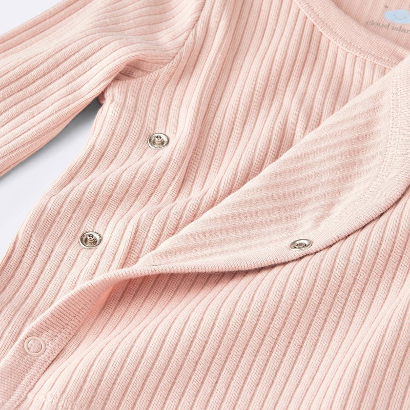 Baby Girls' 2pc Wide Ribbed Side Snap Top & Bottom Set - Cloud Island Pink 6-9M