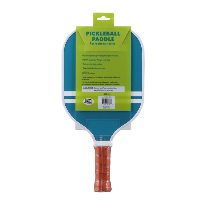 Double Sided Pickleball Paddle - Mint Gingham/Blue Stripe