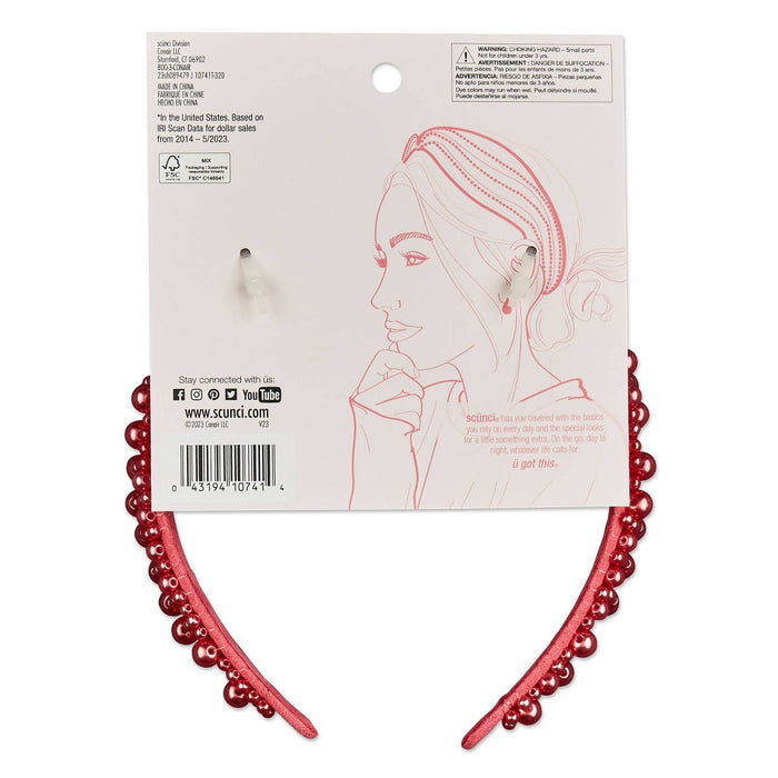 scunci be-u-tiful Bead Embellished Headband - Coral