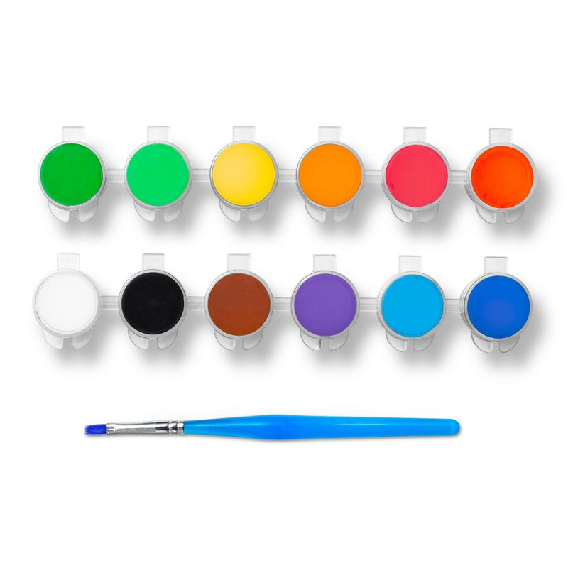 12ct Washable Tempera Paint Set with Paintbrush - Mondo Llama