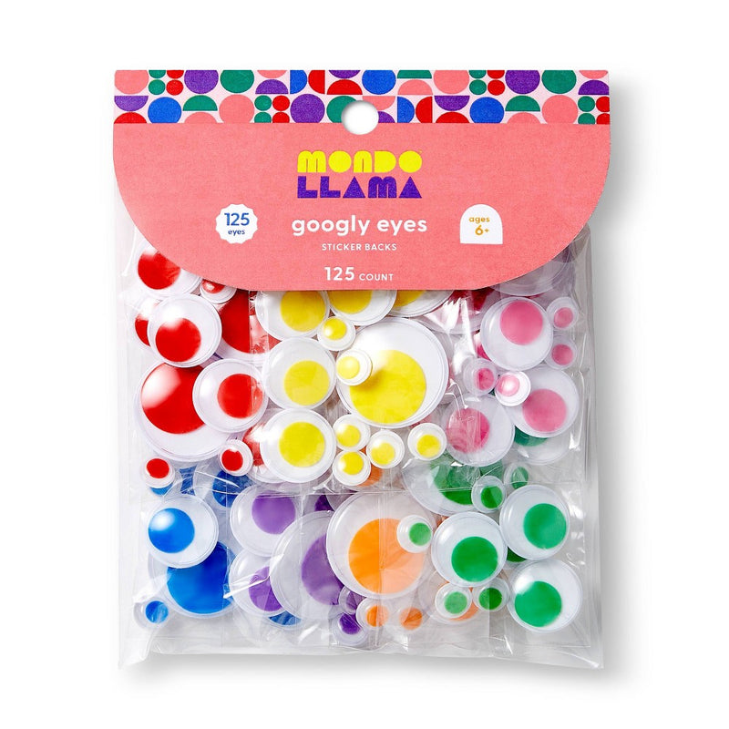125ct Googly Eyes with Sticker Back - Mondo Llama