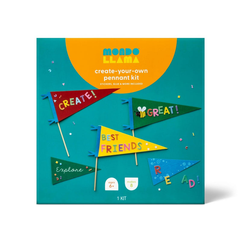 Make-Your-Own Pennant Wood Craft Kit - Mondo Llama