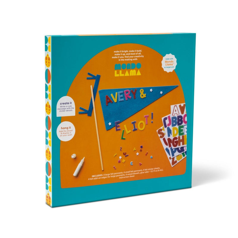 Make-Your-Own Pennant Wood Craft Kit - Mondo Llama