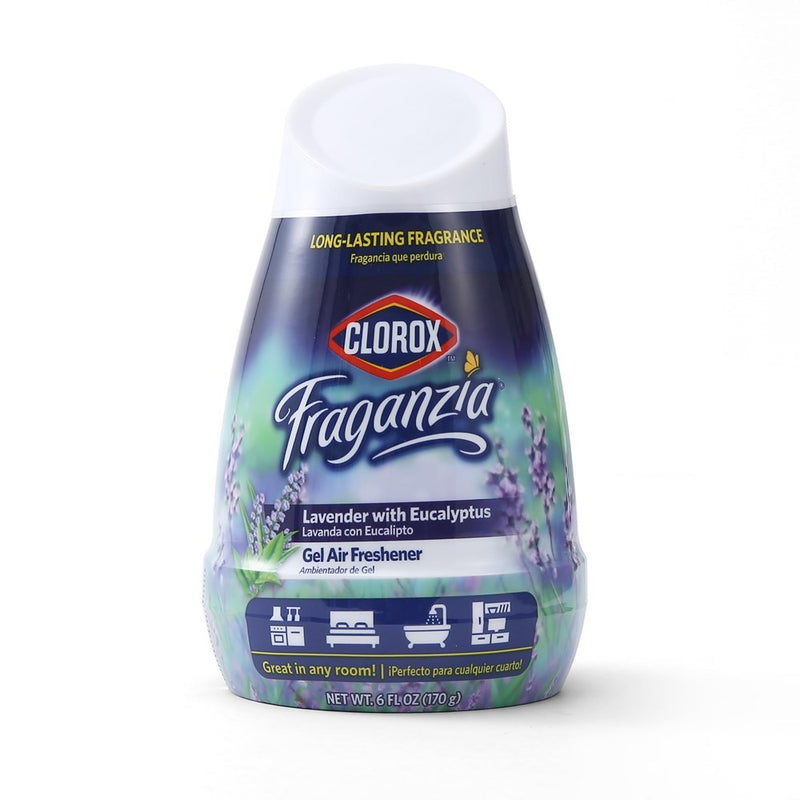 Clorox Fraganzia Gel Air Freshener Cone In Lavender With Eucalyptus Scent, 6Oz | No-Plug, Battery-Free Air Freshener For Small Rooms, Closets, Kitchens, Bathrooms, Offices And More
