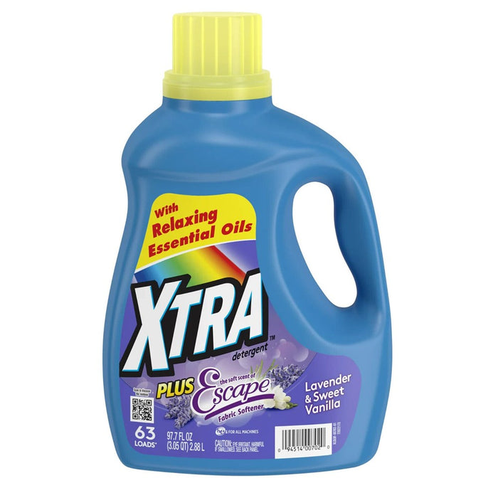 Xtra Plus Scent of Escape, Lavender & Sweet Vanilla, 63 Loads Liquid Laundry Det