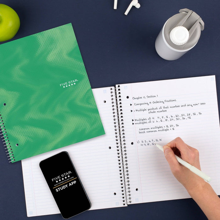 Five Star Active 1 Subject 80ct College Ruled Notebook Green