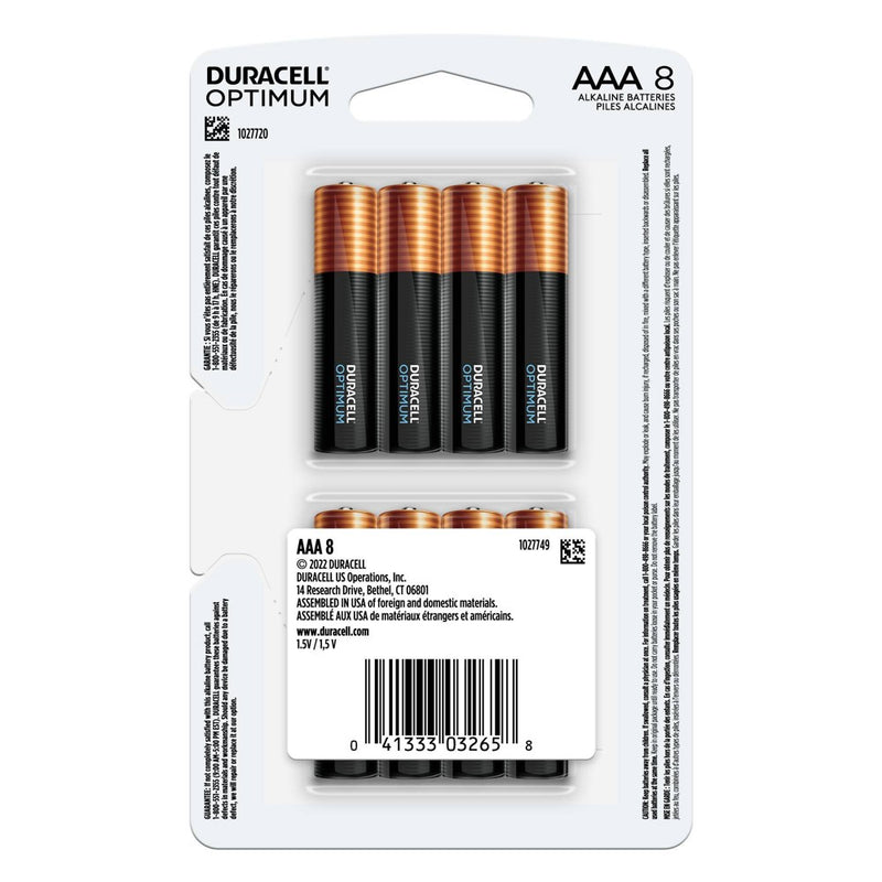 Duracell Optimum AAA Batteries - 8pk Alkaline Battery with Resealable Tray