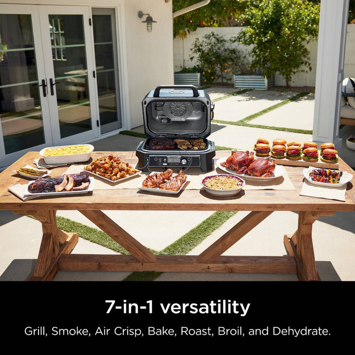 Ninja Woodfire ProConnect Premium XL 7-in-1 Outdoor Grill & Smoker, App Enabled, Woodfire Technology, 2 Built-In Thermometers - OG951 (LOCAL PICKUP ONLY)