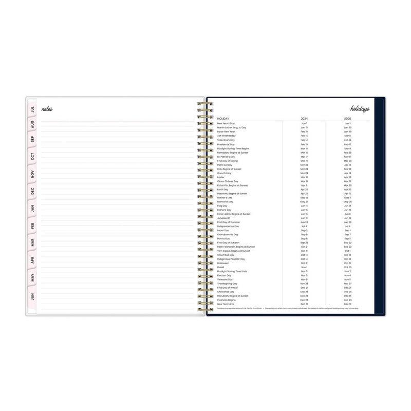 Color Me Courtney for Blue Sky 2024-25 Weekly/Monthly Planner 11"x8.5" Bloom Navy