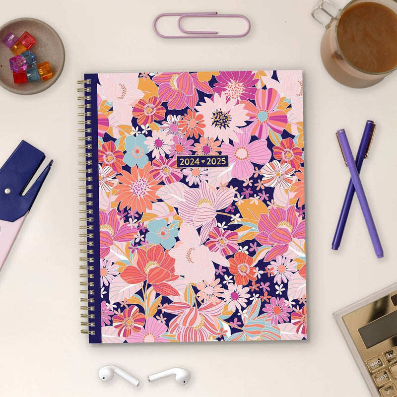 Color Me Courtney for Blue Sky 2024-25 Weekly/Monthly Planner 11"x8.5" Bloom Navy