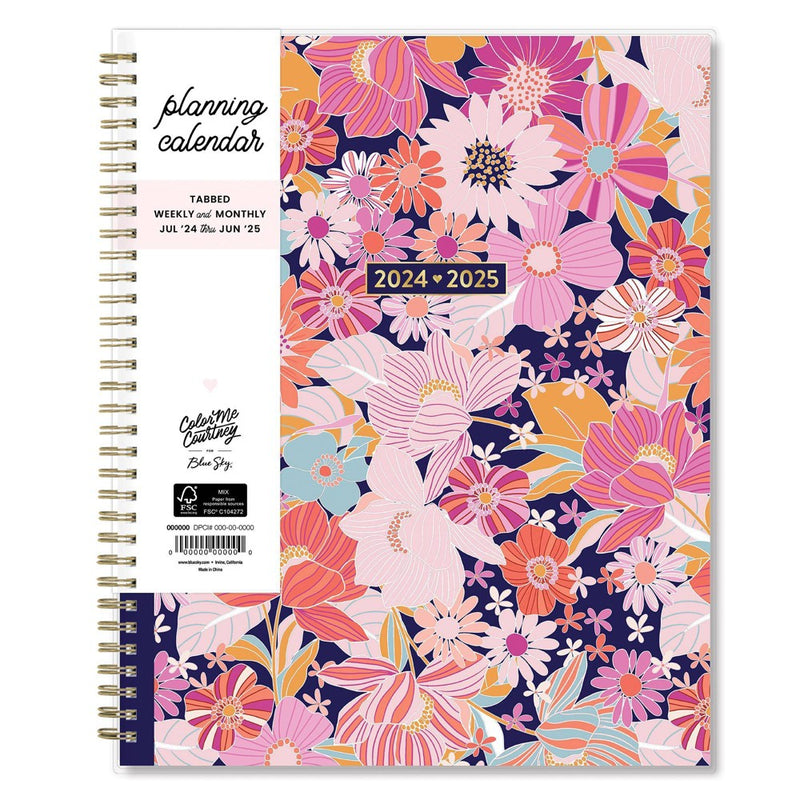 Color Me Courtney for Blue Sky 2024-25 Weekly/Monthly Planner 11"x8.5" Bloom Navy