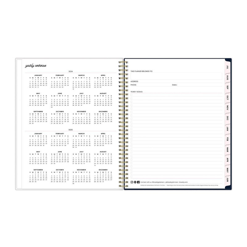 Color Me Courtney for Blue Sky 2024-25 Weekly/Monthly Planner 11"x8.5" Bloom Navy